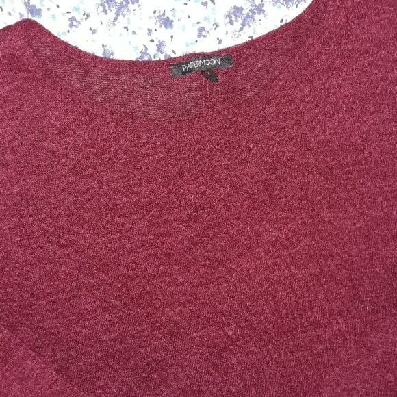 Papermoon red burgandy sweater top - Picture 4 of 4